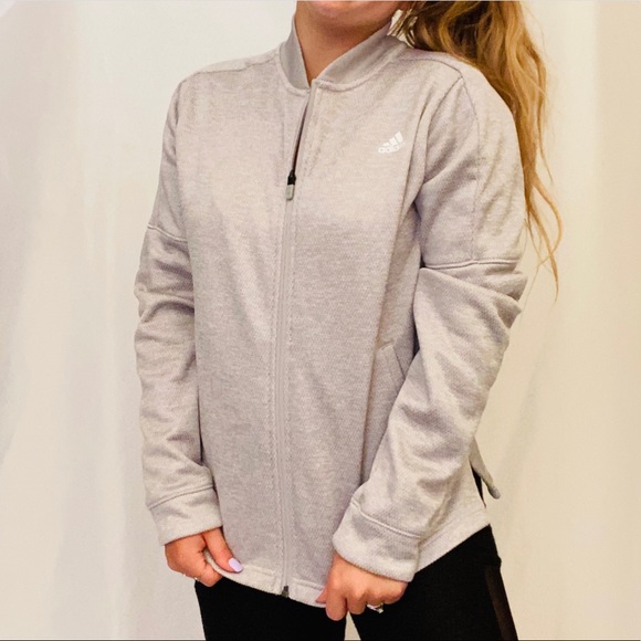 adidas track jacket grey